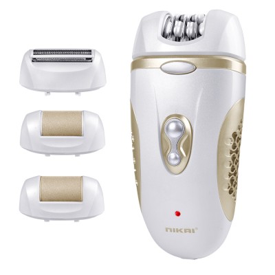 NIKAI 4 In 1 multi-functional clean epilator and shaver set with foodlight for lady face body and foot