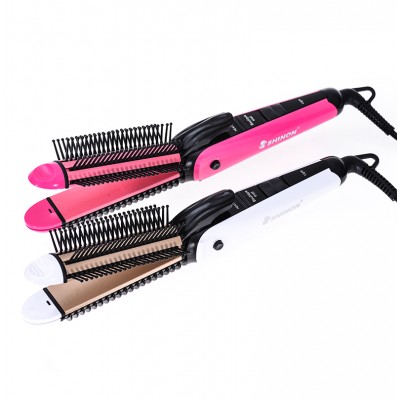 SHINON Multi-functional 4 in 1 Hair Beauty Set Hair Straightener Curler Ceramic Coating