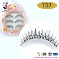 Cheap Price Wholesale Mink Lashes 3 Pairs Synthetic Hair Premium Silk False Eyelash