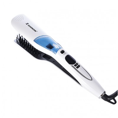 SHINON Steam Hair Straightener Comb LCD Temperature Display with Water Reservoir